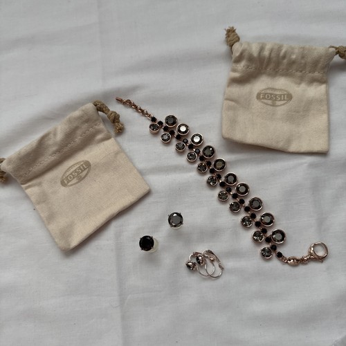 Fossil bracelet and earrings - and,