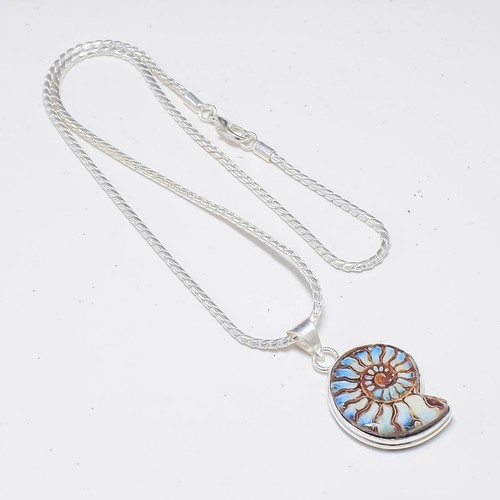 925 sterling silver ammonite - silver,