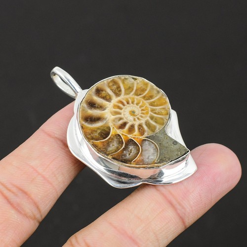 Ammonite fossil pendant 925 - ammonite,