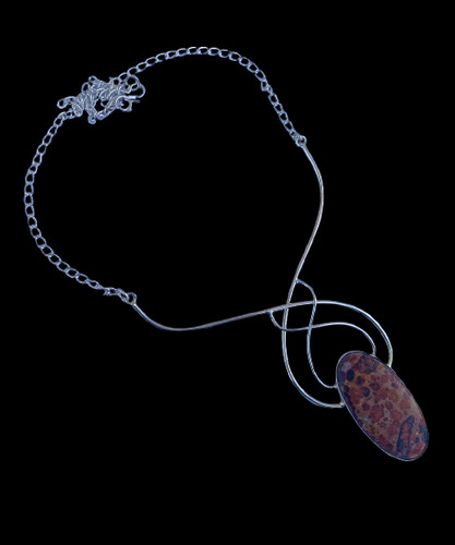 Red apple fossil gemstone - red,