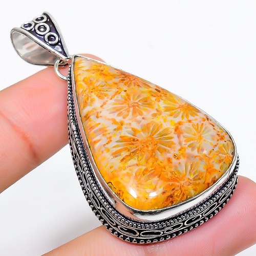 Fossil coral gemstone - coral, handmade