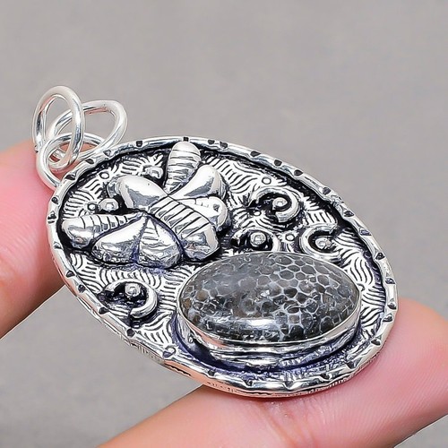 Fossil coral 925 sterling - coral,
