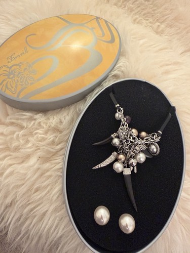 Fossil necklace earring set - &,