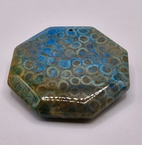 130 cts blue fossil - blue, jasper